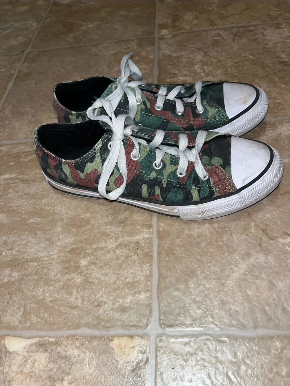 Kids Converse Camouflage Low-Top Sneakers - Green Camo